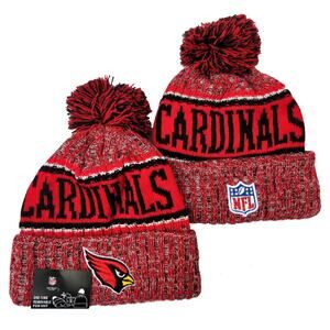 NWT Arizona Cardinals All Over Heather Pom Knit Beanie Fleece Lining OSFA Unisex